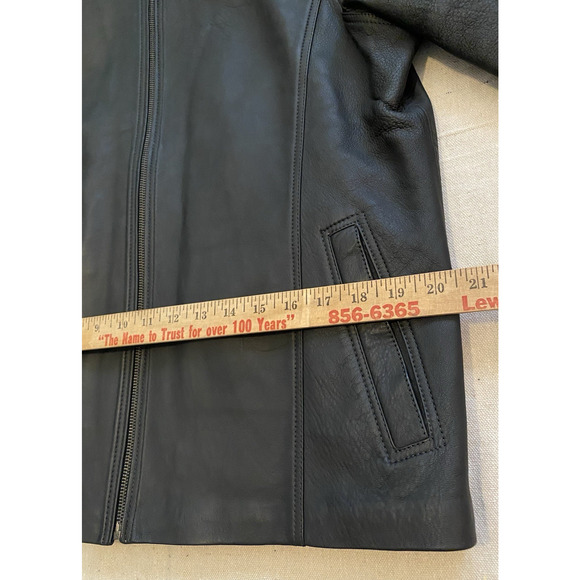 Cotacachi - Ecuador Moto Jacket M/L Extra-Large Black Leather Hipster Coat - Picture 10 of 13